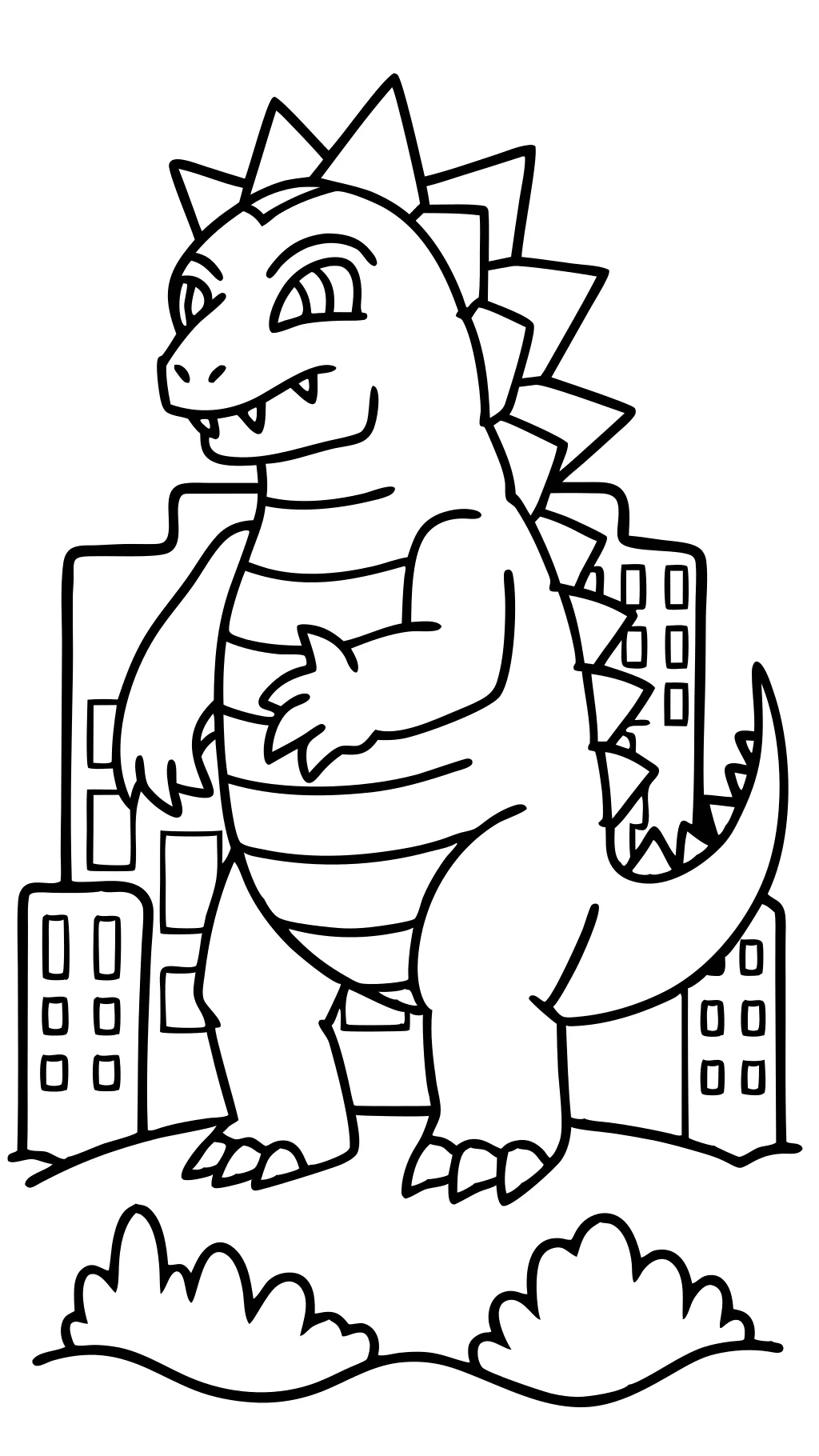 Página para colorear de Godzilla imprimible